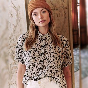 The Great The Bow Front Kerchief Top M 2 Women's Casual Printed Shirt